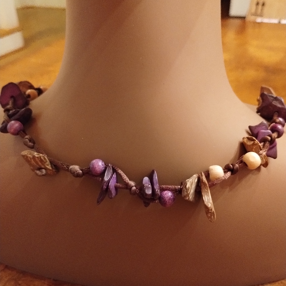 SALE: #Ethereal Nature-Inspired Wooden pre-owned Necklace - Picture 3 of 6